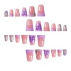 image:imageBABALAL Press On Nails Duck Bill Fake Nails Blue Black with Polka Dot Zebra Stripe amp Rhinestone Accents Y2K Punk Edgy Glue On Nails for Women and Girls 24PcsDU00701