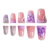 image:imageBABALAL Press On Nails Duck Bill Fake Nails Blue Black with Polka Dot Zebra Stripe amp Rhinestone Accents Y2K Punk Edgy Glue On Nails for Women and Girls 24PcsDU00701