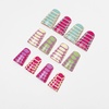 image:imageBABALAL Press On Nails Duck Bill Fake Nails Blue Black with Polka Dot Zebra Stripe amp Rhinestone Accents Y2K Punk Edgy Glue On Nails for Women and Girls 24PcsDU012