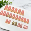 image:imageBABALAL Press On Nails Duck Bill Fake Nails Blue Black with Polka Dot Zebra Stripe amp Rhinestone Accents Y2K Punk Edgy Glue On Nails for Women and Girls 24PcsDU00706