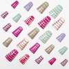 image:imageBABALAL Press On Nails Duck Bill Fake Nails Blue Black with Polka Dot Zebra Stripe amp Rhinestone Accents Y2K Punk Edgy Glue On Nails for Women and Girls 24PcsDU012
