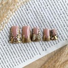 image:imageBABALAL Press On Nails Duck Bill Fake Nails Blue Black with Polka Dot Zebra Stripe amp Rhinestone Accents Y2K Punk Edgy Glue On Nails for Women and Girls 24PcsDU005