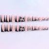 image:imageBABALAL Press On Nails Duck Bill Fake Nails Blue Black with Polka Dot Zebra Stripe amp Rhinestone Accents Y2K Punk Edgy Glue On Nails for Women and Girls 24PcsDU001