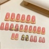 image:imageBABALAL Press On Nails Duck Bill Fake Nails Blue Black with Polka Dot Zebra Stripe amp Rhinestone Accents Y2K Punk Edgy Glue On Nails for Women and Girls 24PcsDU00706