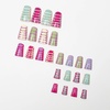 image:imageBABALAL Press On Nails Duck Bill Fake Nails Blue Black with Polka Dot Zebra Stripe amp Rhinestone Accents Y2K Punk Edgy Glue On Nails for Women and Girls 24PcsDU012