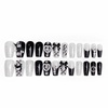 image:imageBABALAL Press On Nails Duck Bill Fake Nails Blue Black with Polka Dot Zebra Stripe amp Rhinestone Accents Y2K Punk Edgy Glue On Nails for Women and Girls 24PcsDU002