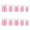 image:imageBABALAL Press On Nails Duck Bill Fake Nails Blue Black with Polka Dot Zebra Stripe amp Rhinestone Accents Y2K Punk Edgy Glue On Nails for Women and Girls 24PcsDU00601