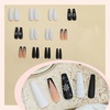 image:imageBABALAL Press On Nails Duck Bill Fake Nails Blue Black with Polka Dot Zebra Stripe amp Rhinestone Accents Y2K Punk Edgy Glue On Nails for Women and Girls 24PcsDU010