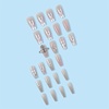 image:imageBABALAL Press On Nails Duck Bill Fake Nails Blue Black with Polka Dot Zebra Stripe amp Rhinestone Accents Y2K Punk Edgy Glue On Nails for Women and Girls 24PcsDU034