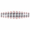 image:imageBABALAL Press On Nails Duck Bill Fake Nails Blue Black with Polka Dot Zebra Stripe amp Rhinestone Accents Y2K Punk Edgy Glue On Nails for Women and Girls 24PcsDU022