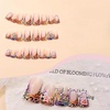 image:imageBABALAL Press On Nails Duck Bill Fake Nails Blue Black with Polka Dot Zebra Stripe amp Rhinestone Accents Y2K Punk Edgy Glue On Nails for Women and Girls 24PcsDU00703