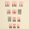 image:imageBABALAL Press On Nails Extra Long Square Fake Nails Blue Black with Polka Dot amp Stripe Design Y2K Retro Glossy Glue On Nails for Women and Girls 24PcsFNP0305