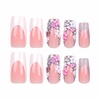 image:imageBABALAL Press On Nails Extra Long Square Fake Nails Blue Black with Polka Dot amp Stripe Design Y2K Retro Glossy Glue On Nails for Women and Girls 24PcsFNP12shiny