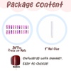 image:imageBABALAL Press On Nails Extra Long Square Fake Nails Blue Black with Polka Dot amp Stripe Design Y2K Retro Glossy Glue On Nails for Women and Girls 24PcsFNP33purple