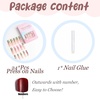image:imageBABALAL Press On Nails Extra Long Square Fake Nails Blue Black with Polka Dot amp Stripe Design Y2K Retro Glossy Glue On Nails for Women and Girls 24PcsFNP14camouflage