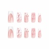 image:imageBABALAL Press On Nails Extra Long Square Fake Nails Blue Black with Polka Dot amp Stripe Design Y2K Retro Glossy Glue On Nails for Women and Girls 24PcsFNP11white