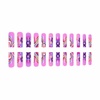 image:imageBABALAL Press On Nails Extra Long Square Fake Nails Blue Black with Polka Dot amp Stripe Design Y2K Retro Glossy Glue On Nails for Women and Girls 24PcsFNP33purple