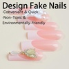 image:imageBABALAL Press On Nails Extra Long Square Fake Nails Blue Black with Polka Dot amp Stripe Design Y2K Retro Glossy Glue On Nails for Women and Girls 24PcsFNP02pink