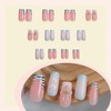 image:imageBABALAL Press On Nails Extra Long Square Fake Nails Orange Black Swirl with Rhinestone Butterfly Charm Glossy Y2k Reusable Glue On Nails for Women and Girls 24PcsANF03blue