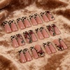 image:imageBABALAL Press On Nails Extra Long Square Fake Nails Orange Black Swirl with Rhinestone Butterfly Charm Glossy Y2k Reusable Glue On Nails for Women and Girls 24PcsANF0302