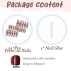 image:imageBABALAL Press On Nails Extra Long Square Fake Nails Orange Black Swirl with Rhinestone Butterfly Charm Glossy Y2k Reusable Glue On Nails for Women and Girls 24PcsANF02blackcurve