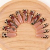 image:imageBABALAL Press On Nails Extra Long Square Fake Nails Orange Black Swirl with Rhinestone Butterfly Charm Glossy Y2k Reusable Glue On Nails for Women and Girls 24PcsANF0302