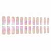 image:imageBABALAL Press On Nails Extra Long Square Fake Nails Orange Black Swirl with Rhinestone Butterfly Charm Glossy Y2k Reusable Glue On Nails for Women and Girls 24PcsANF03colorful
