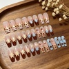 image:imageBABALAL Press On Nails Extra Long Square Fake Nails Orange Black Swirl with Rhinestone Butterfly Charm Glossy Y2k Reusable Glue On Nails for Women and Girls 24PcsANF0303