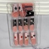 image:imageBABALAL Press On Nails Extra Long Square Fake Nails Orange Black Swirl with Rhinestone Butterfly Charm Glossy Y2k Reusable Glue On Nails for Women and Girls 24PcsANF0301