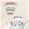 image:imageBABALAL Press On Nails Extra Long Square Fake Nails Orange Black Swirl with Rhinestone Butterfly Charm Glossy Y2k Reusable Glue On Nails for Women and Girls 24PcsANF10