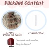 image:imageBABALAL Press On Nails Extra Long Square Fake Nails Orange Black Swirl with Rhinestone Butterfly Charm Glossy Y2k Reusable Glue On Nails for Women and Girls 24PcsANF0302