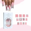 image:imageBABALAL Press On Nails Extra Long Square Fake Nails Orange Black Swirl with Rhinestone Butterfly Charm Glossy Y2k Reusable Glue On Nails for Women and Girls 24PcsANF00