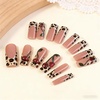 image:imageBABALAL Press On Nails Extra Long Square Fake Nails Orange Black Swirl with Rhinestone Butterfly Charm Glossy Y2k Reusable Glue On Nails for Women and Girls 24PcsANF0302