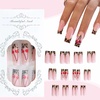 image:imageBABALAL Press On Nails Extra Long Square Fake Nails Orange Black Swirl with Rhinestone Butterfly Charm Glossy Y2k Reusable Glue On Nails for Women and Girls 24PcsANF14