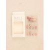image:imageBABALAL Press On Nails Extra Long Square Fake Nails Orange Black Swirl with Rhinestone Butterfly Charm Glossy Y2k Reusable Glue On Nails for Women and Girls 24PcsANF02luxury
