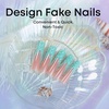 image:imageBABALAL Press On Nails Extra Long Square Fake Nails Orange Black Swirl with Rhinestone Butterfly Charm Glossy Y2k Reusable Glue On Nails for Women and Girls 24PcsANF16