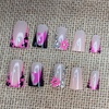 image:imageBABALAL Press On Nails Extra Long Square Fake Nails Orange Black Swirl with Rhinestone Butterfly Charm Glossy Y2k Reusable Glue On Nails for Women and Girls 24PcsANF04bpstar