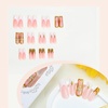 image:imageBABALAL Press On Nails Extra Long Square Fake Nails Orange Black Swirl with Rhinestone Butterfly Charm Glossy Y2k Reusable Glue On Nails for Women and Girls 24PcsANF07gold