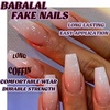 image:imageBABALAL Press On Nails Extra Long Square Fake Nails White French Tip with Black Star amp Silver Rhinestone Chain Design Glossy Y2K Glue On Nails Reusable 24PcsBNB212