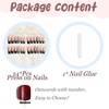 image:imageBABALAL Press On Nails Extra Long Square Fake Nails White French Tip with Black Star amp Silver Rhinestone Chain Design Glossy Y2K Glue On Nails Reusable 24PcsBNB20803