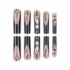 image:imageBABALAL Press On Nails Extra Long Square Fake Nails White French Tip with Black Star amp Silver Rhinestone Chain Design Glossy Y2K Glue On Nails Reusable 24PcsBNB204