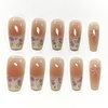 image:imageBABALAL Press On Nails Extra Long Square Fake Nails White French Tip with Black Star amp Silver Rhinestone Chain Design Glossy Y2K Glue On Nails Reusable 24PcsBNB21002
