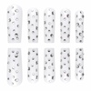 image:imageBABALAL Press On Nails Extra Long Square Fake Nails White French Tip with Black Star amp Silver Rhinestone Chain Design Glossy Y2K Glue On Nails Reusable 24PcsBNB216