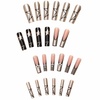 image:imageBABALAL Press On Nails Extra Long Square Fake Nails White French Tip with Black Star amp Silver Rhinestone Chain Design Glossy Y2K Glue On Nails Reusable 24PcsBNB206