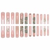 image:imageBABALAL Press On Nails Extra Long Square Fake Nails White French Tip with Black Star amp Silver Rhinestone Chain Design Glossy Y2K Glue On Nails Reusable 24PcsBNB219