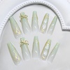 image:imageBABALAL Press On Nails Extra Long Square Fake Nails White French Tip with Black Star amp Silver Rhinestone Chain Design Glossy Y2K Glue On Nails Reusable 24PcsBNB215