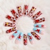 image:imageBABALAL Press On Nails Extra Long Square Fake Nails White French Tip with Black Star amp Silver Rhinestone Chain Design Glossy Y2K Glue On Nails Reusable 24PcsBNB20802