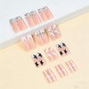 image:imageBABALAL Press On Nails Extra Long Square Fake Nails White French Tip with Black Star amp Silver Rhinestone Chain Design Glossy Y2K Glue On Nails Reusable 24PcsBNB20801