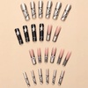 image:imageBABALAL Press On Nails Extra Long Square Fake Nails White French Tip with Black Star amp Silver Rhinestone Chain Design Glossy Y2K Glue On Nails Reusable 24PcsBNB206