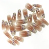 image:imageBABALAL Press On Nails Extra Long Square Fake Nails White French Tip with Black Star amp Silver Rhinestone Chain Design Glossy Y2K Glue On Nails Reusable 24PcsBNB21002